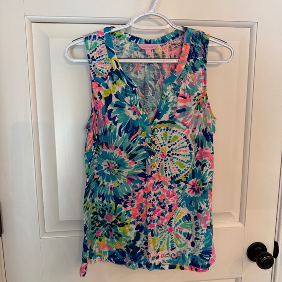 Lilly Pulitzer Essie Top in dive in 45755 - Picture 4 of 13